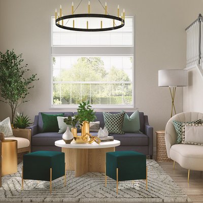 Classic, Glam Living Room Design by Rhonda Stanbury Interior Designer Ghianella
