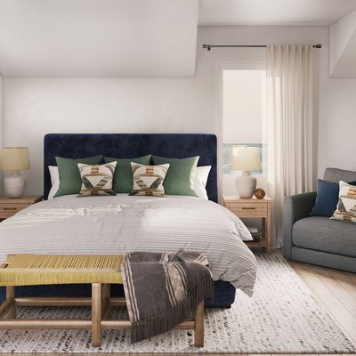 Farmhouse, Classic Contemporary Bedroom Design by Rhonda Stanbury Interior Designer Anny