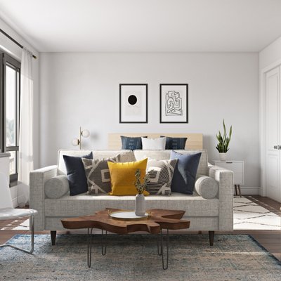 Bohemian, Midcentury Modern, Minimal, Scandinavian Living Room Design by Rhonda Stanbury Interior Designer Bethany
