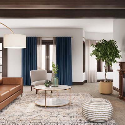 Contemporary, Modern, Eclectic, Transitional, Midcentury Modern Living Room Design by Rhonda Stanbury Interior Designer Masooma