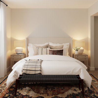 Contemporary, Eclectic, Bohemian Bedroom Design by Rhonda Stanbury Interior Designer Sarah