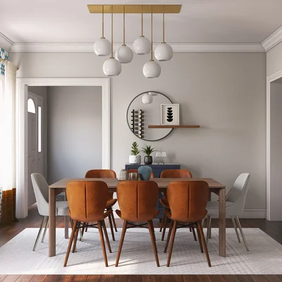 Contemporary, Modern, Eclectic, Bohemian, Midcentury Modern, Minimal Dining Room Design by Rhonda Stanbury Interior Designer Delaney