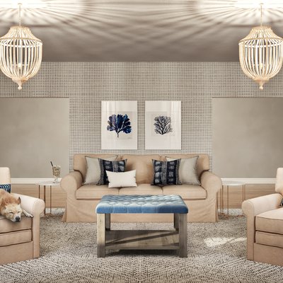 Contemporary, Bohemian, Coastal, Farmhouse, Minimal Living Room Design by Rhonda Stanbury Interior Designer Sandra