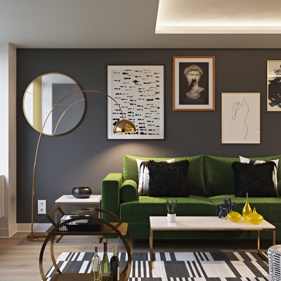 Modern, Eclectic, Glam Living Room Design by Rhonda Stanbury Interior Designer Brian
