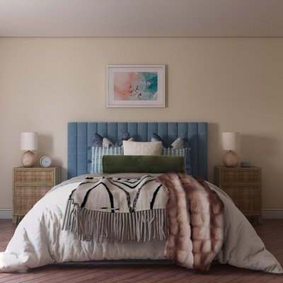 Modern, Eclectic, Bohemian, Coastal, Global, Southwest Inspired, Midcentury Modern Bedroom Design by Rhonda Stanbury Interior Designer Delaney