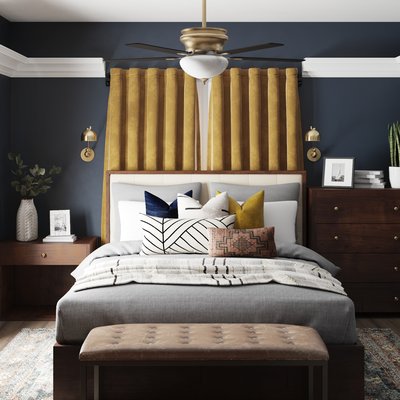 Bohemian, Industrial, Midcentury Modern, Scandinavian Bedroom Design by Rhonda Stanbury Interior Designer Brit