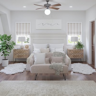 Classic, Coastal, Farmhouse Bedroom Design by Rhonda Stanbury Interior Designer Robyn