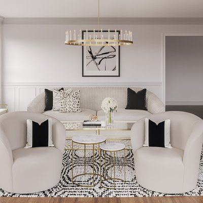 Modern, Glam, Transitional Living Room Design by Rhonda Stanbury Interior Designer Andrea