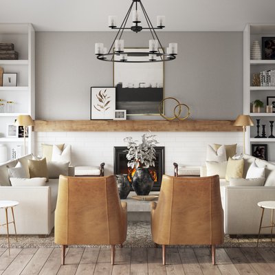 Contemporary, Modern, Bohemian, Farmhouse, Rustic, Transitional, Scandinavian Living Room Design by Rhonda Stanbury Interior Designer Lisa
