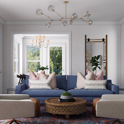 Contemporary, Modern, Preppy Living Room Design by Rhonda Stanbury Interior Designer Patricia