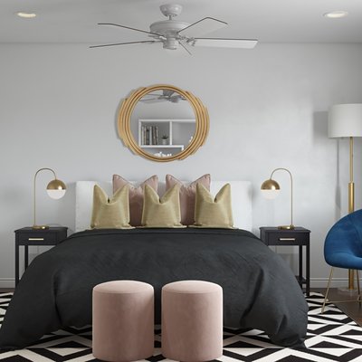 Glam, Midcentury Modern Bedroom Design by Rhonda Stanbury Interior Designer Jessica