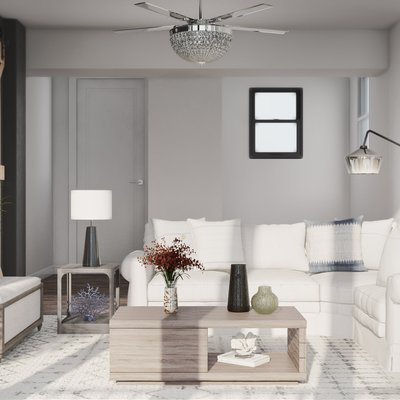 Modern, Coastal, Industrial Living Room Design by Rhonda Stanbury Interior Designer Michelle