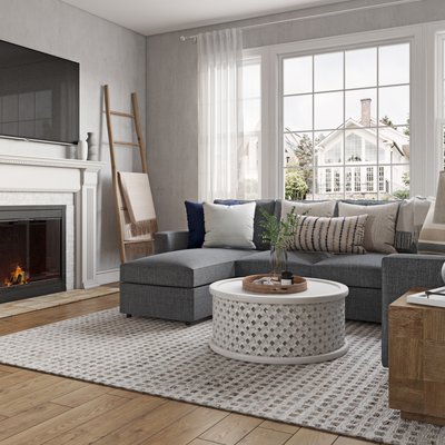 Traditional, Farmhouse Living Room Design by Rhonda Stanbury Interior Designer Madeline