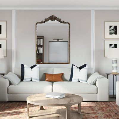 Modern, Classic, Coastal, Glam, Transitional, Preppy Living Room Design by Rhonda Stanbury Interior Designer Amanda