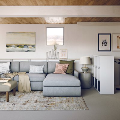 Contemporary, Eclectic, Bohemian, Coastal, Rustic, Transitional, Midcentury Modern, Scandinavian Living Room Design by Rhonda Stanbury Interior Designer Lisa