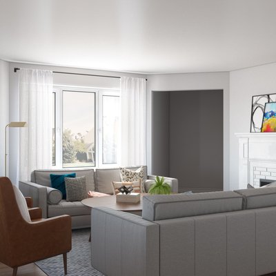 Eclectic, Bohemian, Midcentury Modern Living Room Design by Rhonda Stanbury Interior Designer Erin
