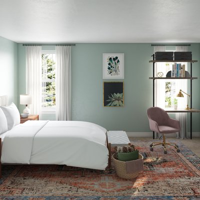 Eclectic, Bohemian, Midcentury Modern Bedroom Design by Rhonda Stanbury Interior Designer Jayme