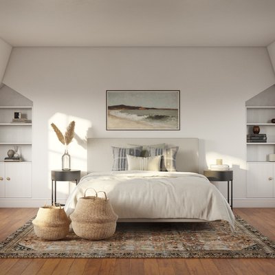 Modern, Bohemian, Scandinavian Bedroom Design by Rhonda Stanbury Interior Designer Corey