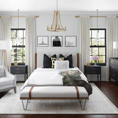 Modern, Classic, Glam, Farmhouse, Rustic, Preppy Bedroom Design by Rhonda Stanbury Interior Designer Sable