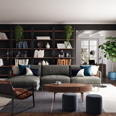 Bohemian, Midcentury Modern Living Room Design by Rhonda Stanbury Interior Designer Patricia