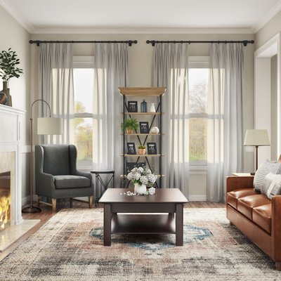 Farmhouse Living Room Design by Rhonda Stanbury Interior Designer Whitney