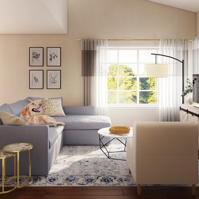 Bohemian, Coastal, Midcentury Modern Living Room Design by Rhonda Stanbury Interior Designer Bethany
