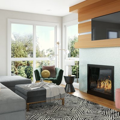 Contemporary, Modern, Eclectic, Glam Living Room Design by Rhonda Stanbury Interior Designer Emma