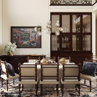 Modern, Glam, Traditional Dining Room Design by Rhonda Stanbury Interior Designer Maria