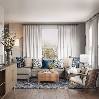 Contemporary, Coastal Living Room Design by Rhonda Stanbury Interior Designer Melisa