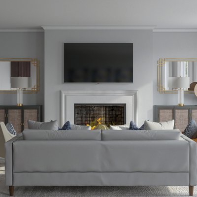 Farmhouse Living Room Design by Rhonda Stanbury Interior Designer Kamila