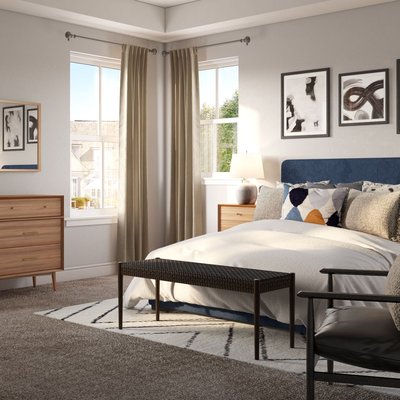 Midcentury Modern, Scandinavian Bedroom Design by Rhonda Stanbury Interior Designer Erin