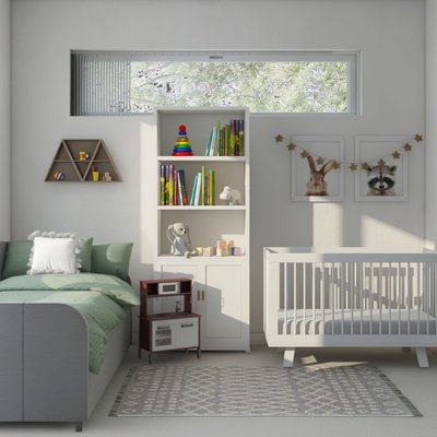 Eclectic, Bohemian, Minimal Nursery Design by Rhonda Stanbury Interior Designer Melissa
