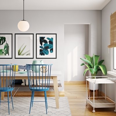 Eclectic, Bohemian, Midcentury Modern Dining Room Design by Rhonda Stanbury Interior Designer Aleena