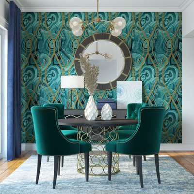 Modern, Bohemian, Glam Dining Room Design by Rhonda Stanbury Interior Designer Kristy