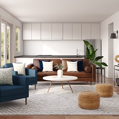 Modern, Rustic, Midcentury Modern Living Room Design by Rhonda Stanbury Interior Designer Nicolle