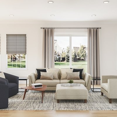 Contemporary, Modern, Eclectic, Glam, Midcentury Modern Living Room Design by Rhonda Stanbury Interior Designer Michela