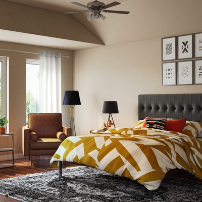 Industrial, Global, Midcentury Modern Bedroom Design by Rhonda Stanbury Interior Designer Dayana