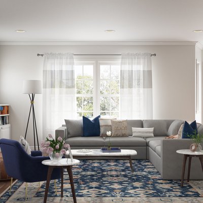 Contemporary, Bohemian, Global Living Room Design by Rhonda Stanbury Interior Designer Hagar