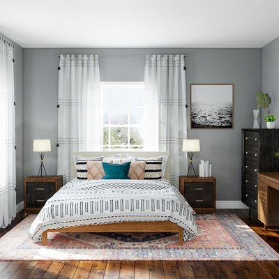 Bohemian, Midcentury Modern, Scandinavian Bedroom Design by Rhonda Stanbury Interior Designer Alicia