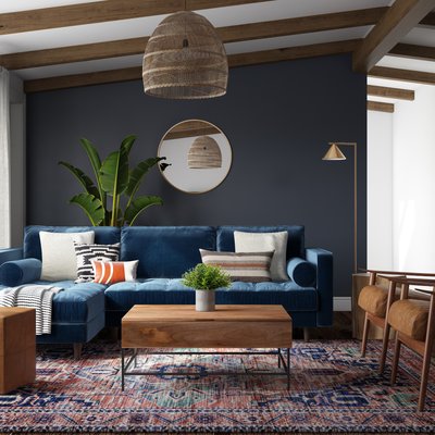 Bohemian Living Room Design by Rhonda Stanbury Interior Designer Angelli