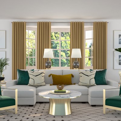 Contemporary, Glam, Preppy Living Room Design by Rhonda Stanbury Interior Designer Kamila