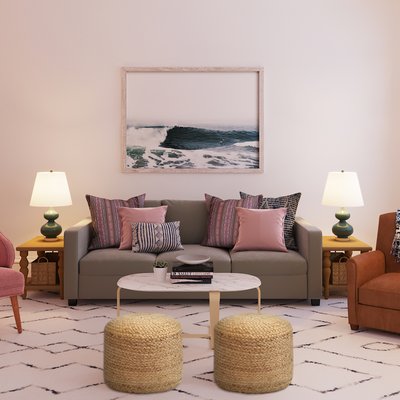 Eclectic, Bohemian, Midcentury Modern Living Room Design by Rhonda Stanbury Interior Designer Sam