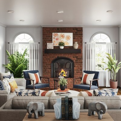 Transitional, Global Living Room Design by Rhonda Stanbury Interior Designer Moumita