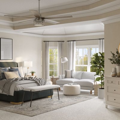Contemporary, Bohemian, Coastal, Transitional, Scandinavian Bedroom Design by Rhonda Stanbury Interior Designer Lisa