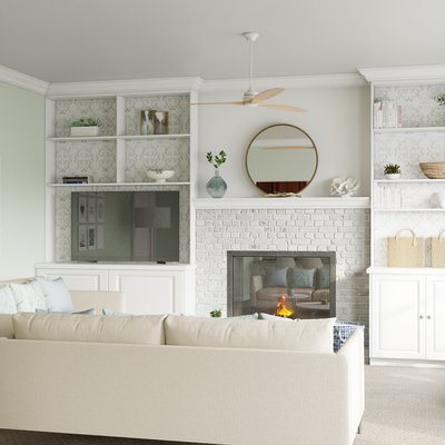 Classic, Coastal, Traditional, Transitional Living Room Design by Rhonda Stanbury Interior Designer Christina