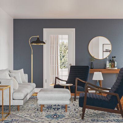 Modern, Bohemian, Midcentury Modern Living Room Design by Rhonda Stanbury Interior Designer Paula