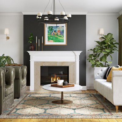 Modern, Eclectic, Glam, Industrial, Library, Vintage Living Room Design by Rhonda Stanbury Interior Designer Michelle