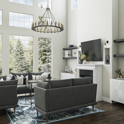Contemporary, Modern, Coastal, Farmhouse Living Room Design by Rhonda Stanbury Interior Designer Rumki