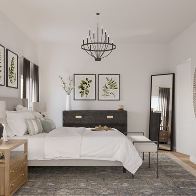 Contemporary, Modern, Eclectic, Farmhouse, Transitional, Global, Southwest Inspired, Midcentury Modern, Minimal, Scandinavian Bedroom Design by Rhonda Stanbury Interior Designer Kasia