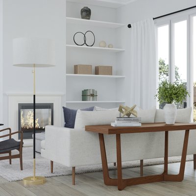 Transitional, Midcentury Modern, Scandinavian Living Room Design by Rhonda Stanbury Interior Designer Romina